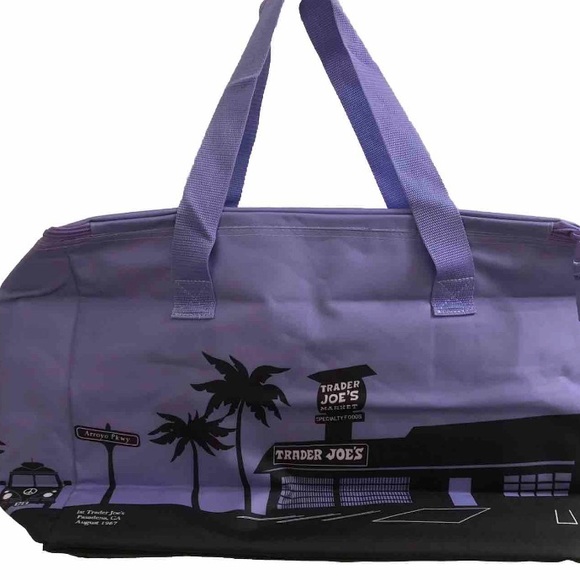 Trader Joe's Insulated Extra Large Cooler Reusable Shopping Bag Lavender - Picture 2 of 5